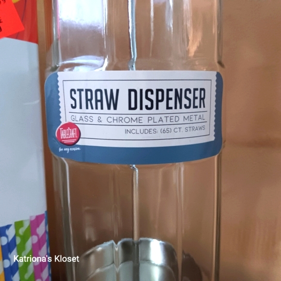 Retro Style Straw Dispenser With Retro Paper Straws - Picture 4 of 7